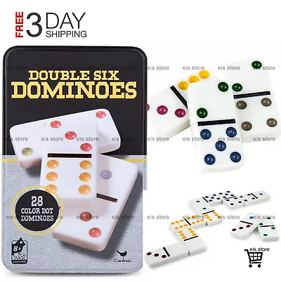 Professional Mexican Train Dominoes Fun Game Double 6 Color Dot Domino Set Tiles • $14.99