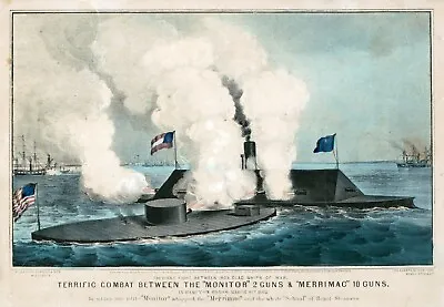 9788.Decoration Poster.Civil War Ironclad Battleship.American History.Merrimac • $47