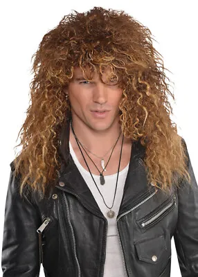 Mens 80s Bon Jovi Style Glam Rock Wig • £21.49