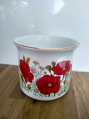 £7.99 • Buy Maryleigh Pottery Plant Pot, Poppies ,Staffordshire, 12cm High, Handcrafted 