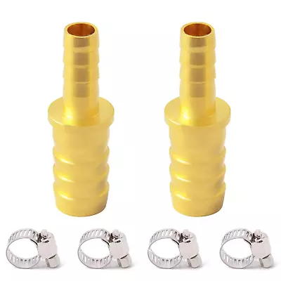 Brass Hose Barb Reducer 1/2  To 1/4  Hose ID Reducing Barbed Hose Splicer Mend • $14.42