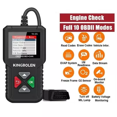 Automotive Check Engine Fault Diagnostic Tool Car OBD2 OBD Code Scanner Reader • £13.19