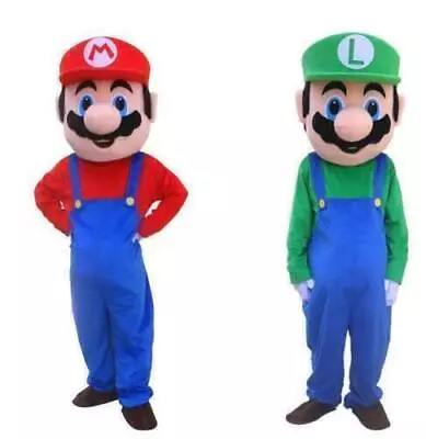 Super Mario Mascot Costume Cosplay Party Fancy Dress Brothers Suits Adult Size • $128.99