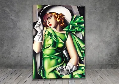 Tamara De Lempicka Young Lady With Gloves CANVAS PAINTING ART PRINT 1303 • £13.03