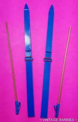 Vintage Barbie Doll GUAG #7787 Set Of Blue Skis Near Mint ~ 1970's • $16.99