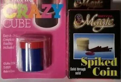 Royal Magic SPIKED COIN Magic Trick Plus Crazy Cube Mental Magic Instant Magic • $15.95