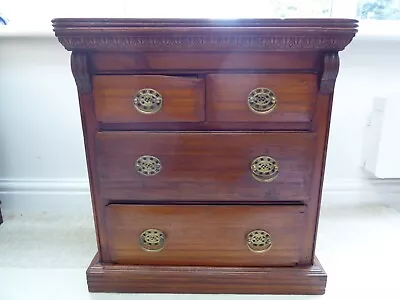 Vintage Small Chest Of Drawers  Pitch Pine Collectors Apprentice Bedside 49cm • £90