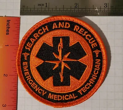 SAR Search And Rescue EMT Patch With 'Hook Fastener' Backing 3 X3   • $8.72