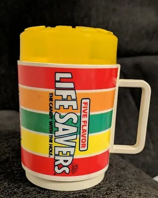 Vintage Deka Life Savers Cup Coffee Mug Sippy Cup Drink Yellow Lid Collectible  • $8.45