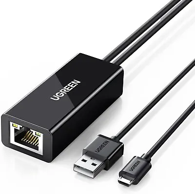 UGREEN Ethernet Adapter Micro USB Ethernet Adapter With 3.3 Ft Cable And Power • $17.04