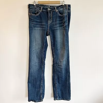 Cowgirl Tuff Whip It Good Bootcut Jeans Western Denim Womens Sz 34 • $35