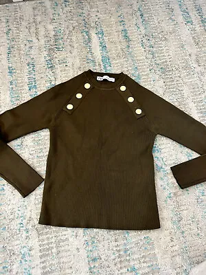 Dark Green Zara Sweater (fits Like An XS) Y2K Vintage  Rubbed • $30
