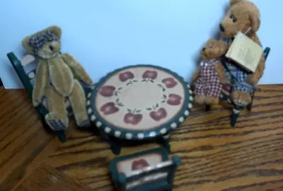 Miniature Wood Table With Chairs Apple Design Bearington Bears • $19.99