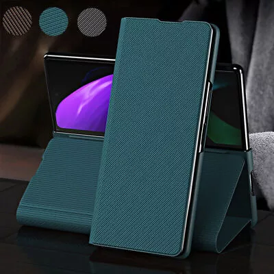 $19.98 • Buy For Samsung Galaxy Z Fold 4 2 3 5G Carbon Fibr Leather Magnetic Stand Cover Case