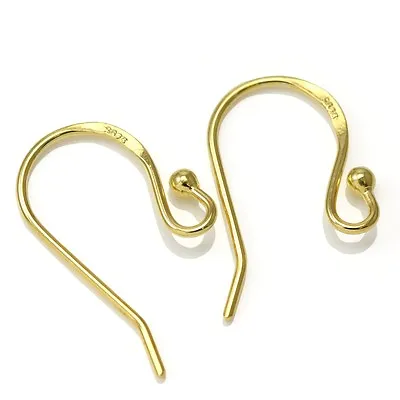 Gold Vermeil Sterling Silver French Earring Wires Fish Hooks Jewellery Findings  • £4.99