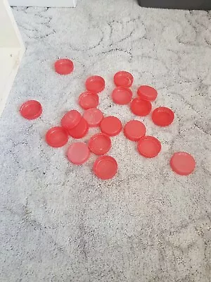 50 Red Plastic Milk Bottle Tops Lids Caps (Kids Art Craft School) • £5