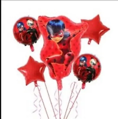 5pcs Ladybug Balloons Birthday Balloons Ladybug Party Decorations • £6.98