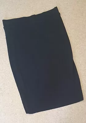 Black Topshop Maternity Skirt Size 10 Midi Straight Pencil Stretch Elastane  • £8