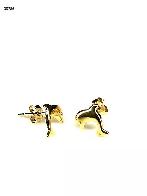 New 9ct Solid Gold Dolphin Small Studs Earrings Kids Stud BNIB (GS786) • £20.99