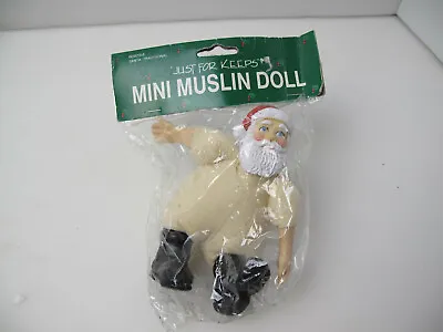 Sitting Traditional Santa Mini Muslin Doll 6   • $5.99