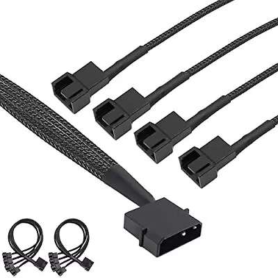 5 Pack 4-Pin Molex To PC Fan 4 Pin Molex Male To 4 X 3-Pin 4 -Pin PC Case Fan... • $17.48