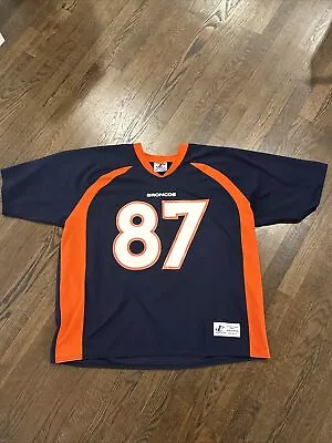 Denver Broncos Jersey Ed McCaffrey 2XL Logo Athletic Navy Blue Vintage  • $51.19