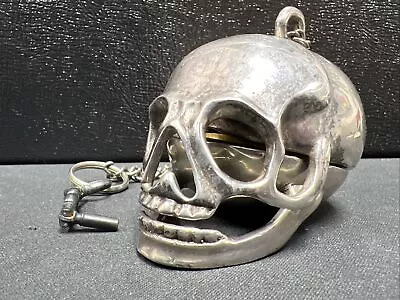 1700s George Lindsey Chain Driven Sterling Silver Skull Case & Dial Pocket Watch • $6800