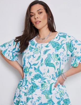 $27.55 • Buy Autograph Elbow Sleeve Seamed Flounce Top Womens Plus Size Clothing  Tops Blouse