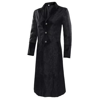 Mens Jacket Steampunk Tailcoat Black Gothic Victorian Coat Retro Uniform Party • $35.33