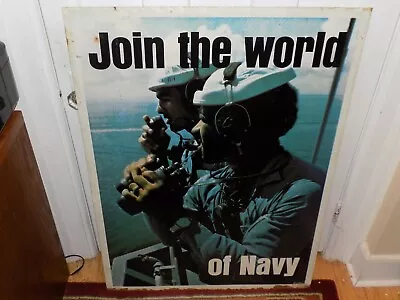 Vintage US Navy Recruiting Double Sided Metal Sidewalk Sign • $375