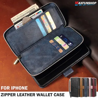 $18.99 • Buy For IPhone 15 14 13 12 11 Plus/Pro/Max XS SE/8/7 Wallet Case Leather Flip Cover
