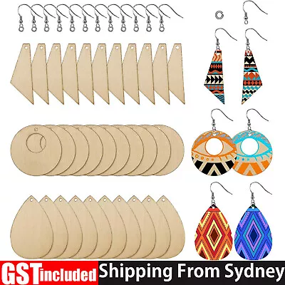 180PCS Unfinished Wooden Earrings Pendants Blank Pendants Jewelry Making Kit DIY • $9.49