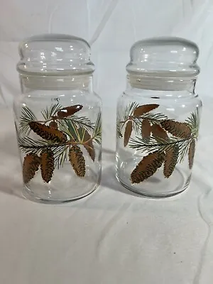 7”x3.5” Vintage Glass Canisters Pinecone Decor  • $18.32