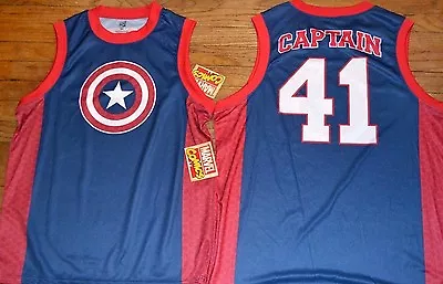 Marvel Comics Captain America Basketball Jersey Sleeveless T-Shirt Tank Licensed • $34.17