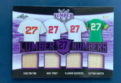 2021 Leaf Lumber TROUT FISK GUERRERO HUNTER Lumber Numbers  27  GAME-USED #d 9/9 • $69.99