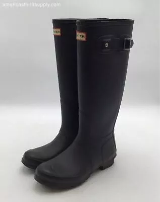 Hunter Women's Black Pull On Rain Boots - Size 7 • $9.99