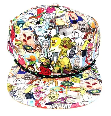 Adult Swim Rick And Morty Characters Sublimated All Over Print Snapback Hat Cap • $9.95