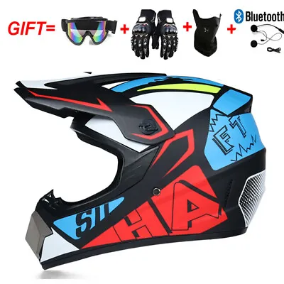 DOT Bluetooth Adult Motocross Helmet Motorcycle ATV Dirt Bike Racing Off Road • $59.89