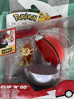 Pokémon Clip N Go Figure  Chimchar + Poke Ball Wicked Cool Toys Articulated New • $24.90