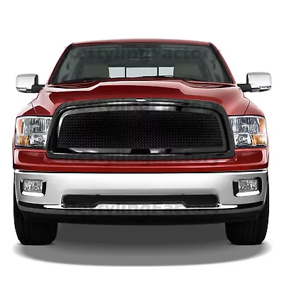 Black Packaged Mesh Grille+Shell Replacement Grille For 09-12 Dodge Ram 1500  • $115.66