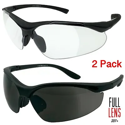 2 PACK LOT Full Magnifying Lens Sunglasses Safety Reader Reading Glasses Z87+ • $22.99