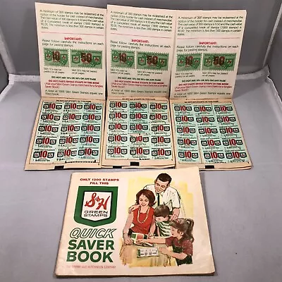 3 FULL S&H Green Stamps Booklets Each With 120 Stamps + 358 LOOSE Stamps More • $15