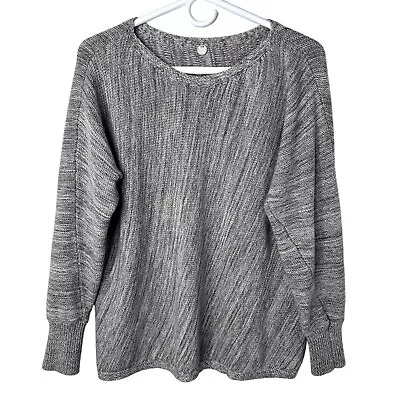 Margaret O'Leary Womens Cotton Asymmetric Seam Knit Sweater Approx Size S/M Gray • $19.99