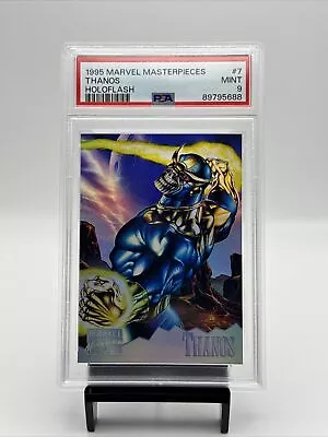 1995 Marvel Masterpieces HOLOFLASH FOIL Thanos #7 PSA 9 MINT • $135