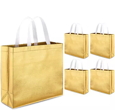 £6.99 • Buy 5pcs Shopping Bags Reusable Grocery Bag Tote Bag With Handle Non-woven Gift Bags