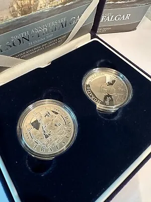 2005 Horatio Nelson Battle Of Trafalgar £5 Crown Silver Proof Coin Set • £90