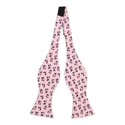 Bow Tie Guy Mens Bowtie Self Tie 100% Silk Pink Novelty Cartoon Fun Playing Kids • $12.87