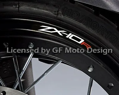 8x ZX-10R Zx10r Small Wheel Decals Rim Sticker Set Zxr Zx 1000 Red /550 • £8.40