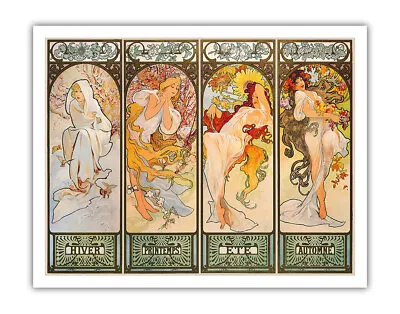 Les Saisons (The Seasons) - Vintage Art Nouveau Poster By Alphonse Mucha 1890s • $12.98