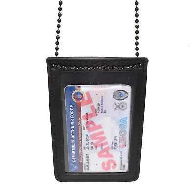 $10.82 • Buy Perfect Fit Double ID Card Holder PIV Access Control W Chain Police EMS Event